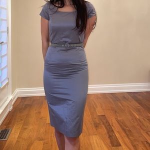 Grey MEXX pencil skirt style bodycon midi dress.